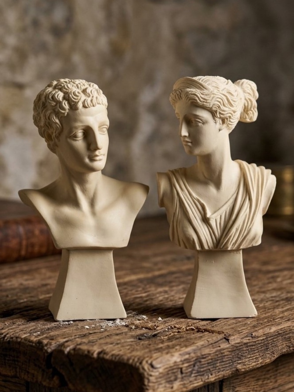 Charming set of classical Greek god busts